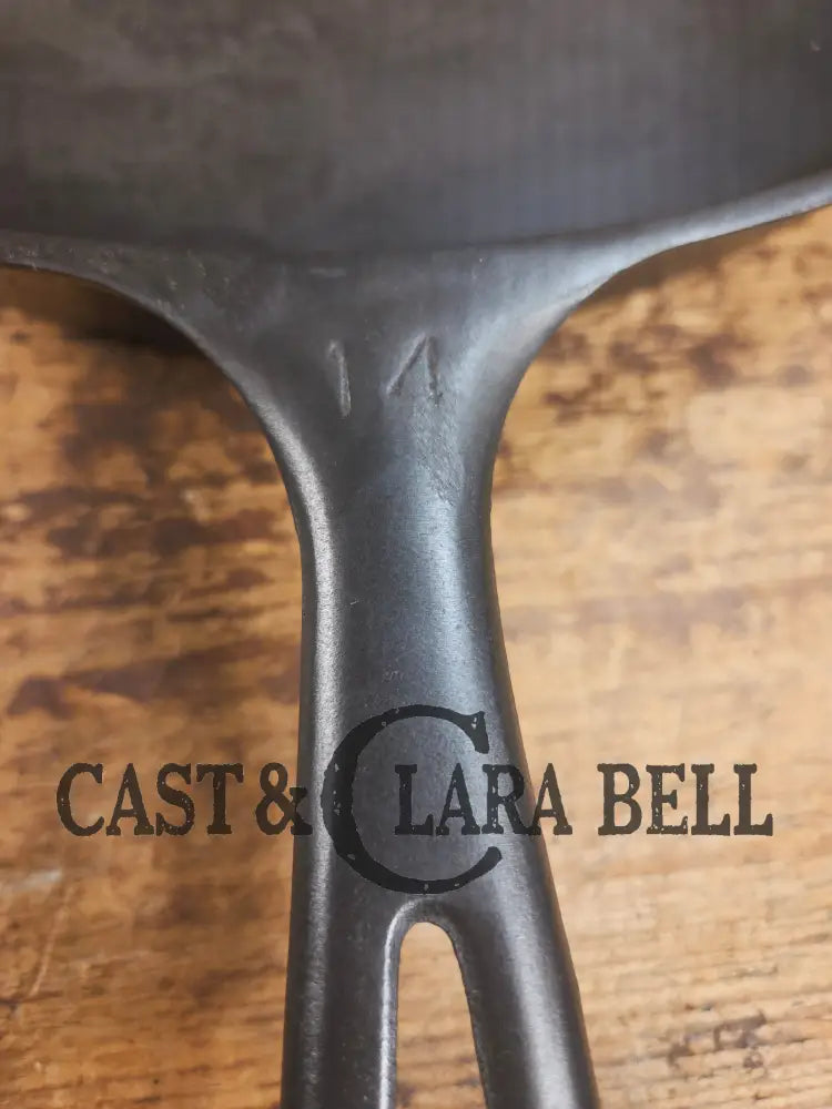 The biggest handled skillet made by Griswold! Huge beautiful 1930’s Griswold No. 14 Skillet with Large Block Logo and