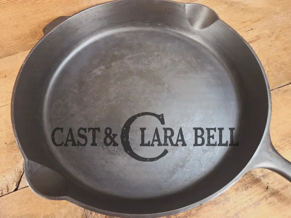 The biggest handled skillet made by Griswold! Huge beautiful 1930’s Griswold No. 14 Skillet with Large Block Logo and