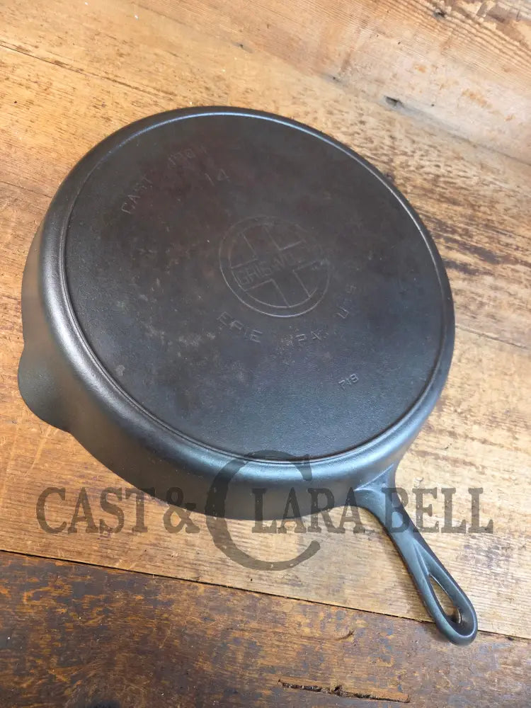 The biggest handled skillet made by Griswold! Huge 1930’s Griswold No. 14 Skillet with Large Block Logo and Heat Ring