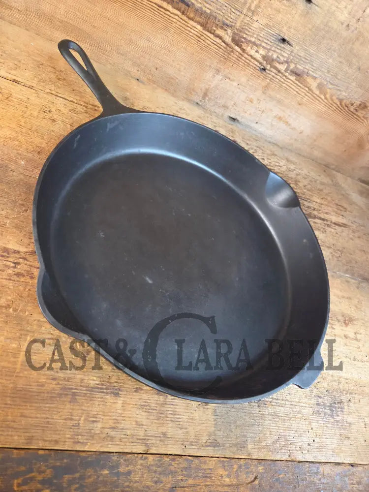 The biggest handled skillet made by Griswold! Huge 1930’s Griswold No. 14 Skillet with Large Block Logo and Heat Ring