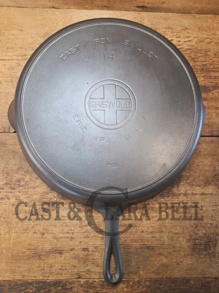 The biggest handled skillet made by Griswold! Huge 1930’s Griswold No. 14 Skillet with Large Block Logo and Heat Ring