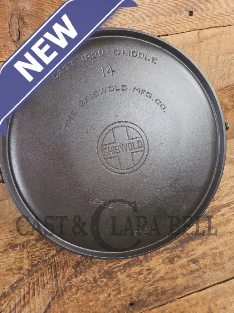 The BIGGEST you can buy! HTF 1920βs Griswold No. 14 Round Griddle with Bail. Block Logo #618. Ready to make pizzas by