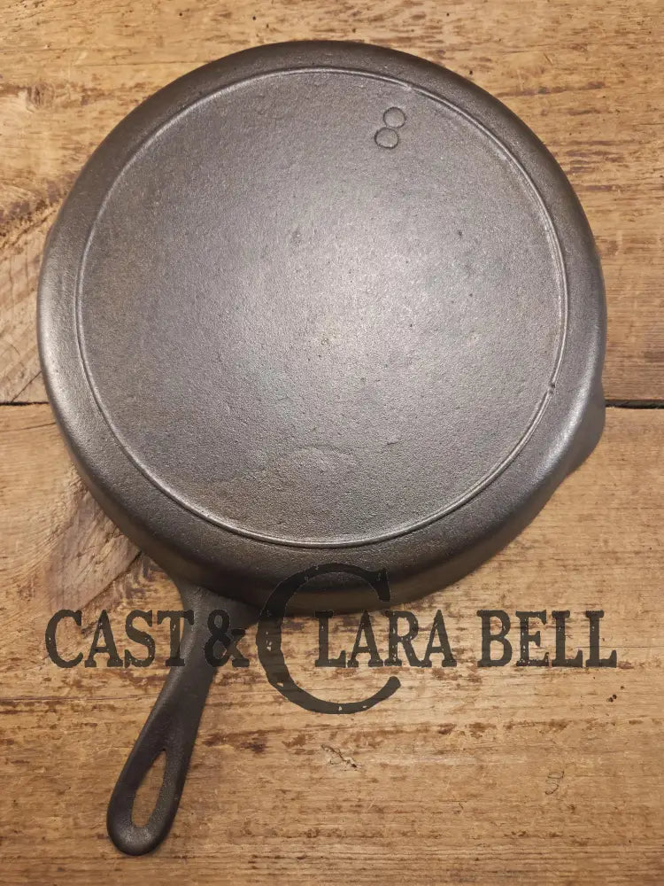 The Clara Bell Classic! 1940’s Era Three notch Lodge #8 cast iron skillet. Beautiful piece of Americana! SC24