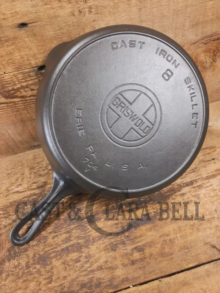 The Classic 1920’s Griswold #8 E.P.U. Skillet with Heat Ring and Large Block Slant Logo 704 V - Skillet