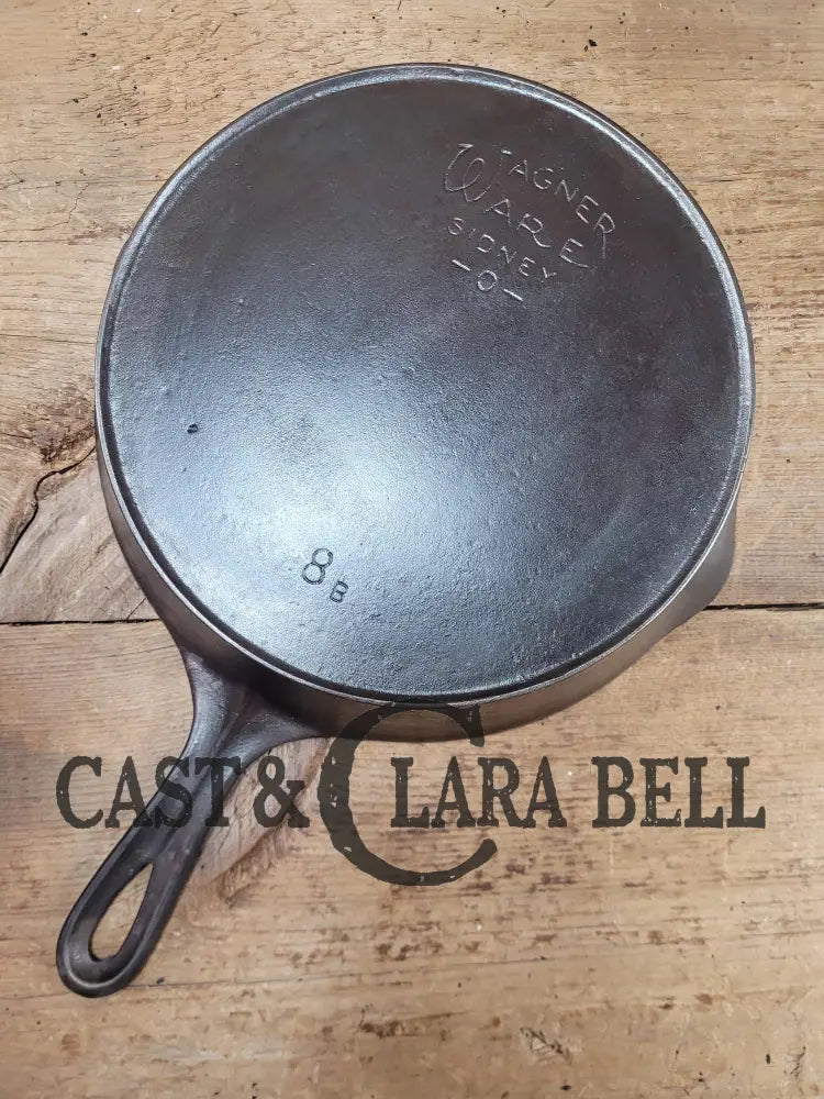 The Classic! 1920’S Wagner Ware Sidney -O- #8 B Skillet With Heat Ring And Stylized Logo Single