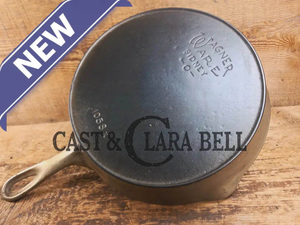 The Classic! 1924 Wagner Ware Sidney -O- #8 Skillet with Heat Ring and Stylized Logo 1058 K. Nickel plated outside