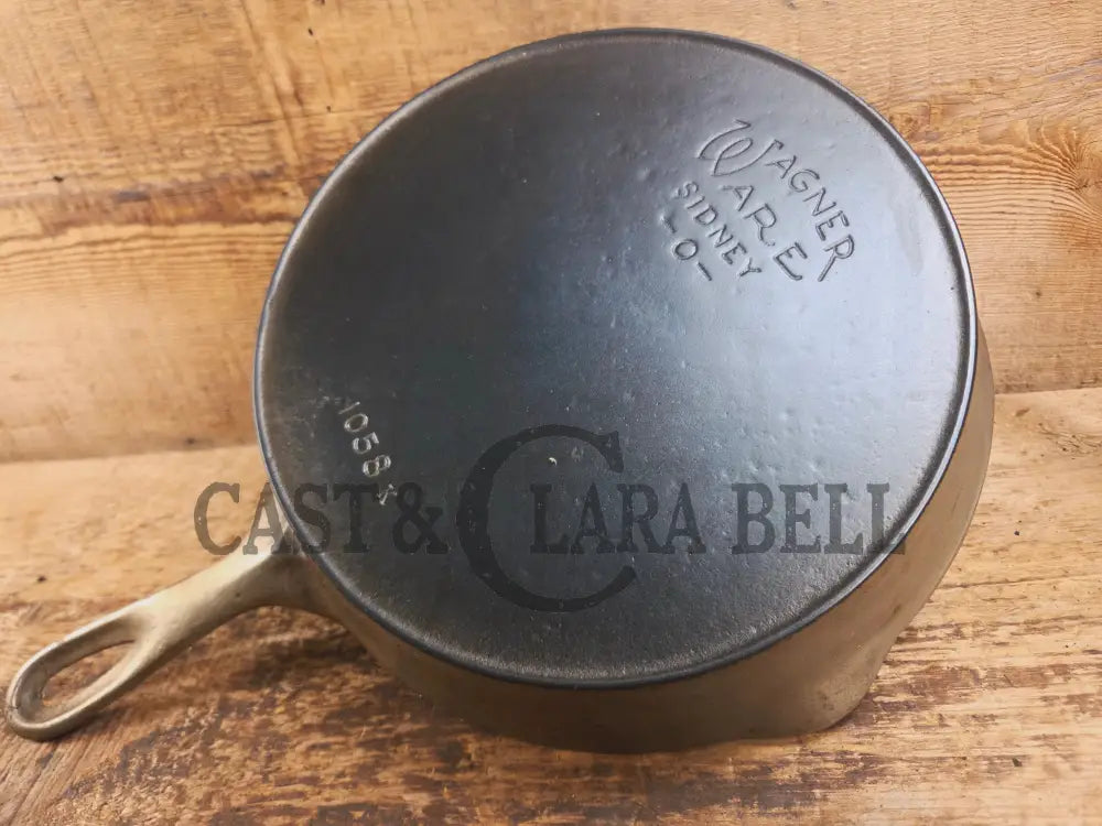 The Classic! 1924 Wagner Ware Sidney -O- #8 Skillet with Heat Ring and Stylized Logo 1058 K. Nickel plated outside