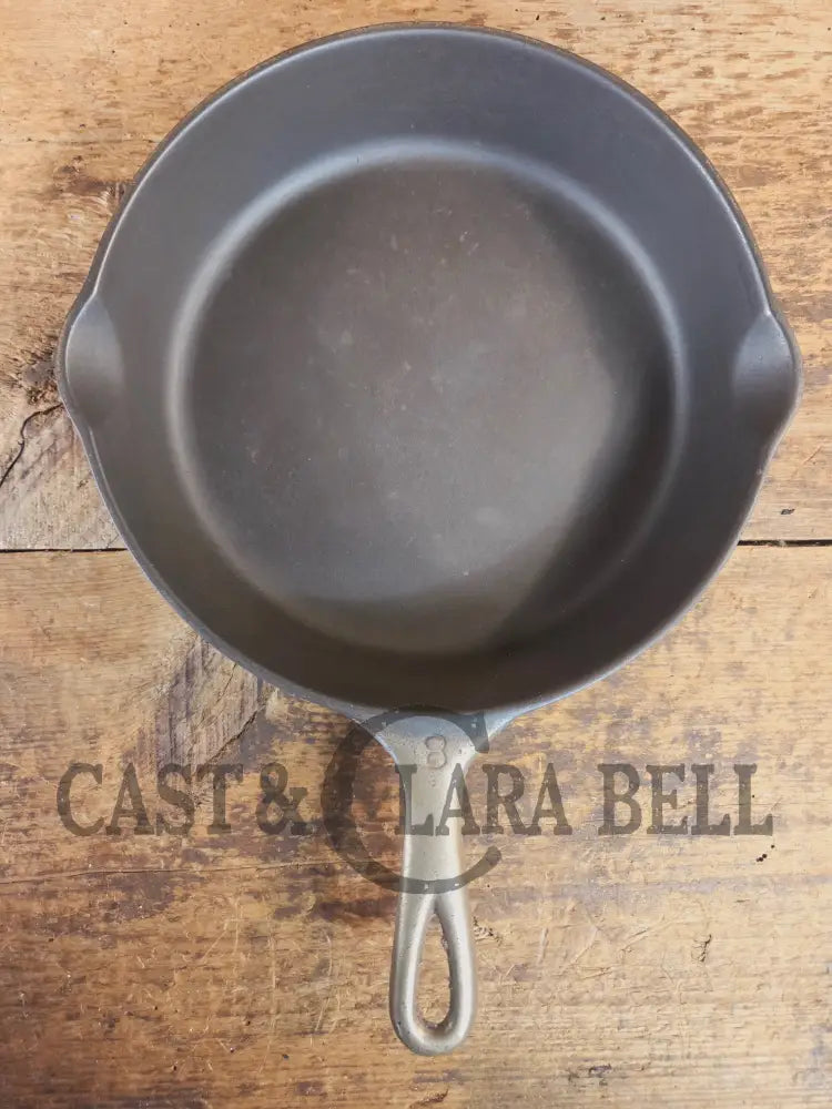 The Classic! 1924 Wagner Ware Sidney -O- #8 Skillet with smooth bottom & Stylized Logo 1058 K. Nickel plated outside