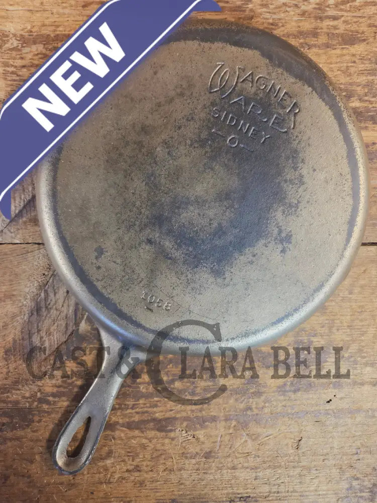 The Classic! 1924 Wagner Ware Sidney -O- #8 Skillet with smooth bottom & Stylized Logo 1058 K. Nickel plated outside