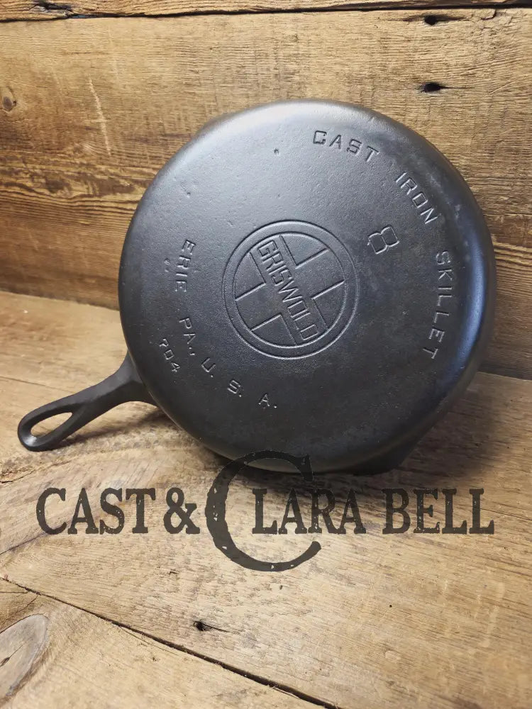 The Classic! 1930βs Griswold #8 cast iron Skillet with Large Block Logo and Smooth Bottom 704. Fully restored and ready