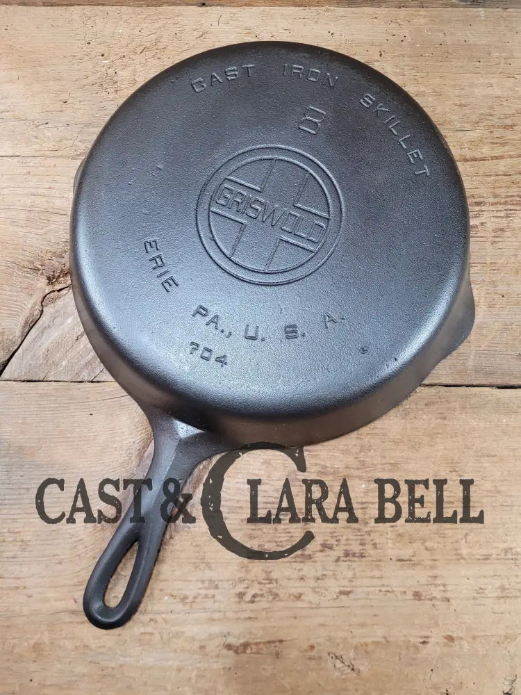 The Classic! 1930’S Griswold No. 8 Skillet With Small Block Logo And Smooth Bottom 704. Restored