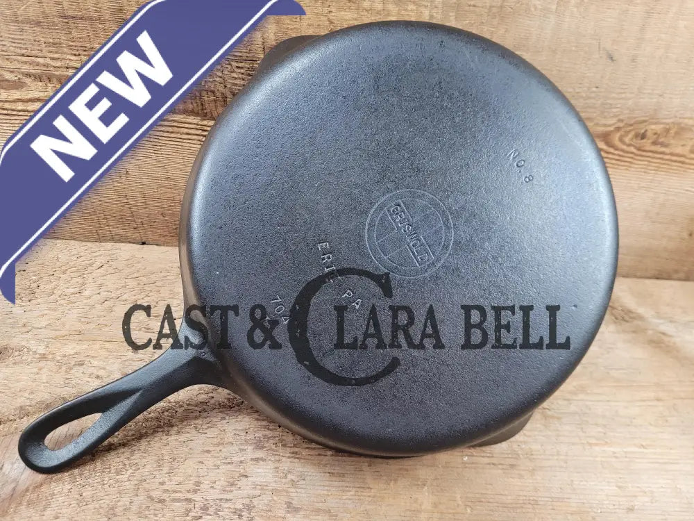 The Classic! 1930’S Griswold No. 8 Skillet With Small Block Logo And Smooth Bottom 704 T.