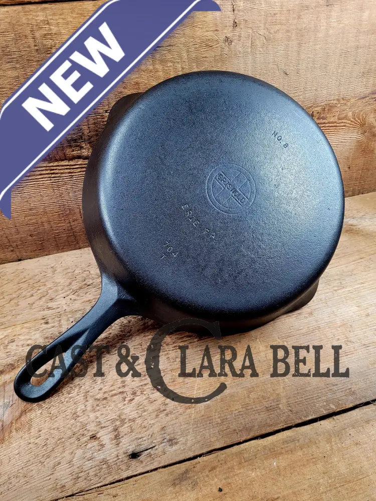 The Classic! 1930’S Griswold No. 8 Skillet With Small Block Logo And Smooth Bottom 704 T.