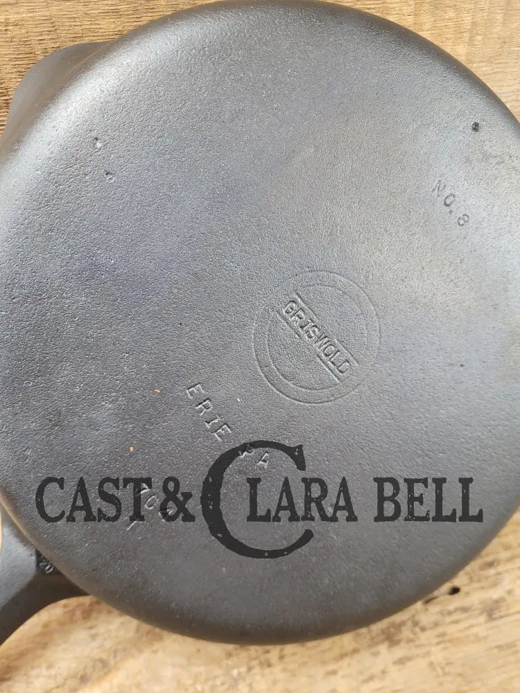 The Classic! 1930’S Griswold No. 8 Skillet With Small Block Logo And Smooth Bottom 704 T.