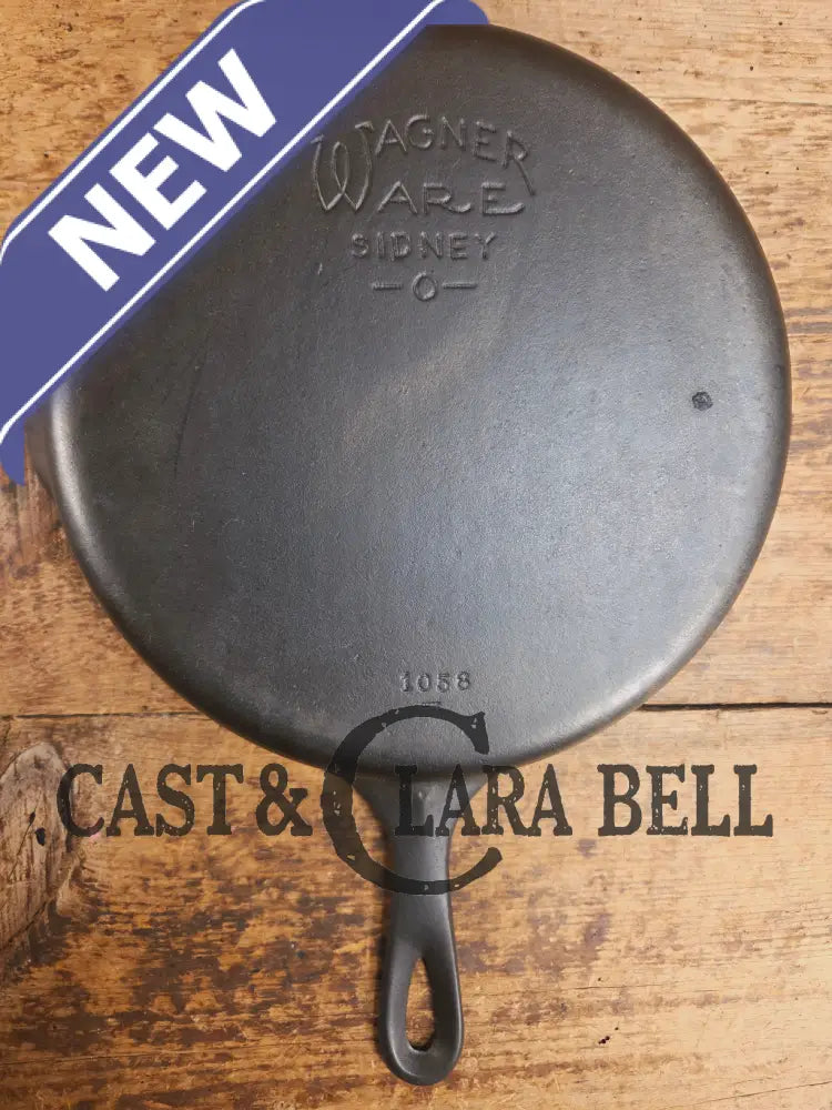 The Classic! 1930βs Wagner Ware #8 Cast Iron Skillet with Stylized Logo 1058 Skillet