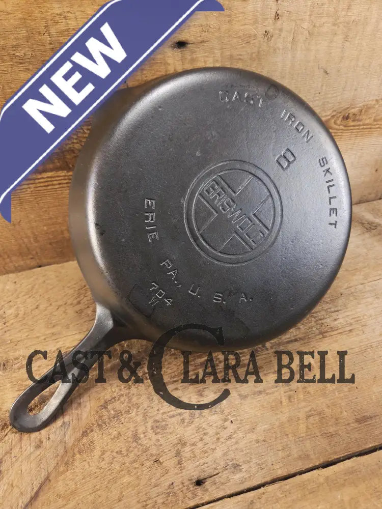 The Classic and our Best Seller! 1930’s Griswold #8 Cast Iron Skillet with Large Block Logo 704 W