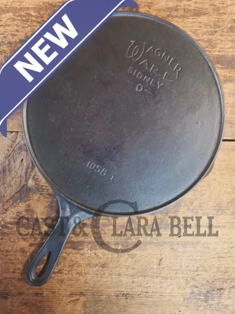 The Classic! GHOST Marked 1924 Wagner Ware Sidney -O- #8 ’I’ Skillet with Heat Ring and Stylized Logo 1058 I - Skillet