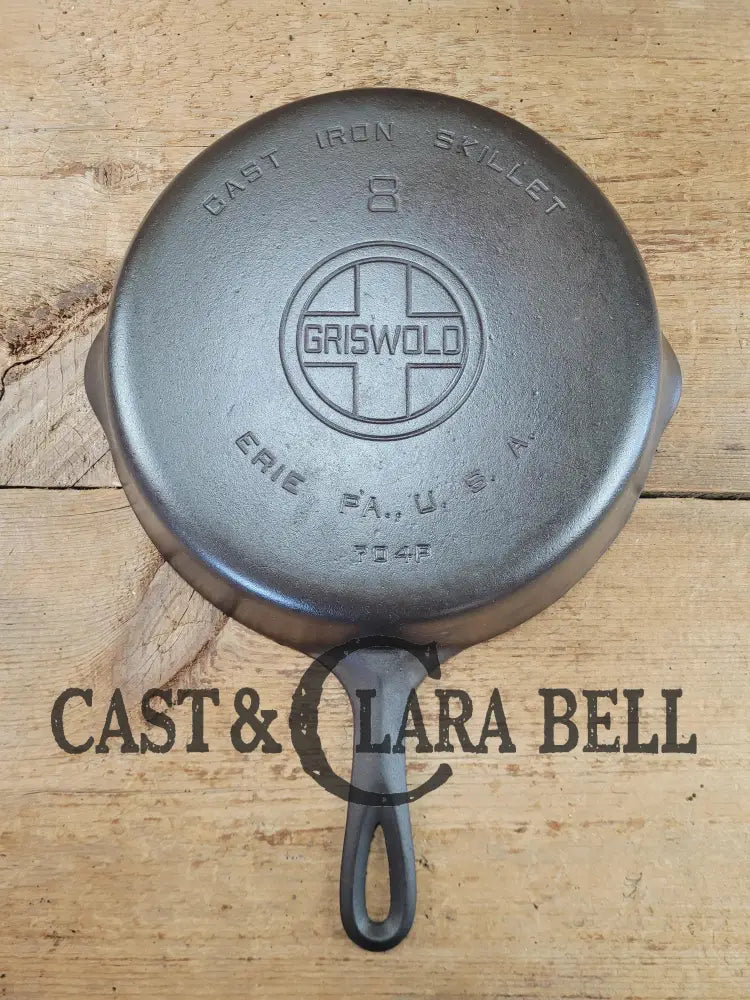 The Classic! Griswold #8 Skillet with Large Block Logo and Smooth Bottom Erie PA USA p/n 704 P Skillet