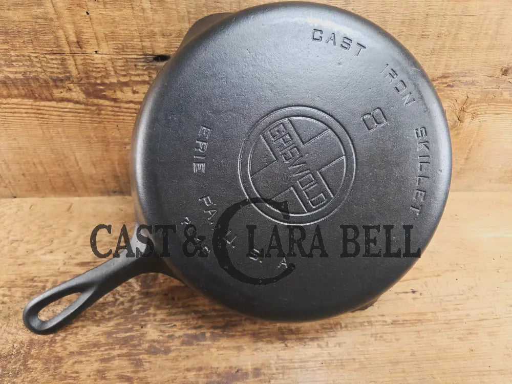 The Classic! Griswold #8 Skillet with Large Block Logo and Smooth Bottom Erie PA USA p/n 704 P Skillet