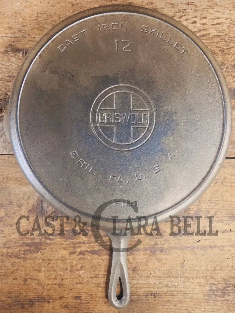 The Premier Skillet! Huge 1920’s Griswold No. 12 Skillet with Block Logo 719. Duo-Finish - Skillet