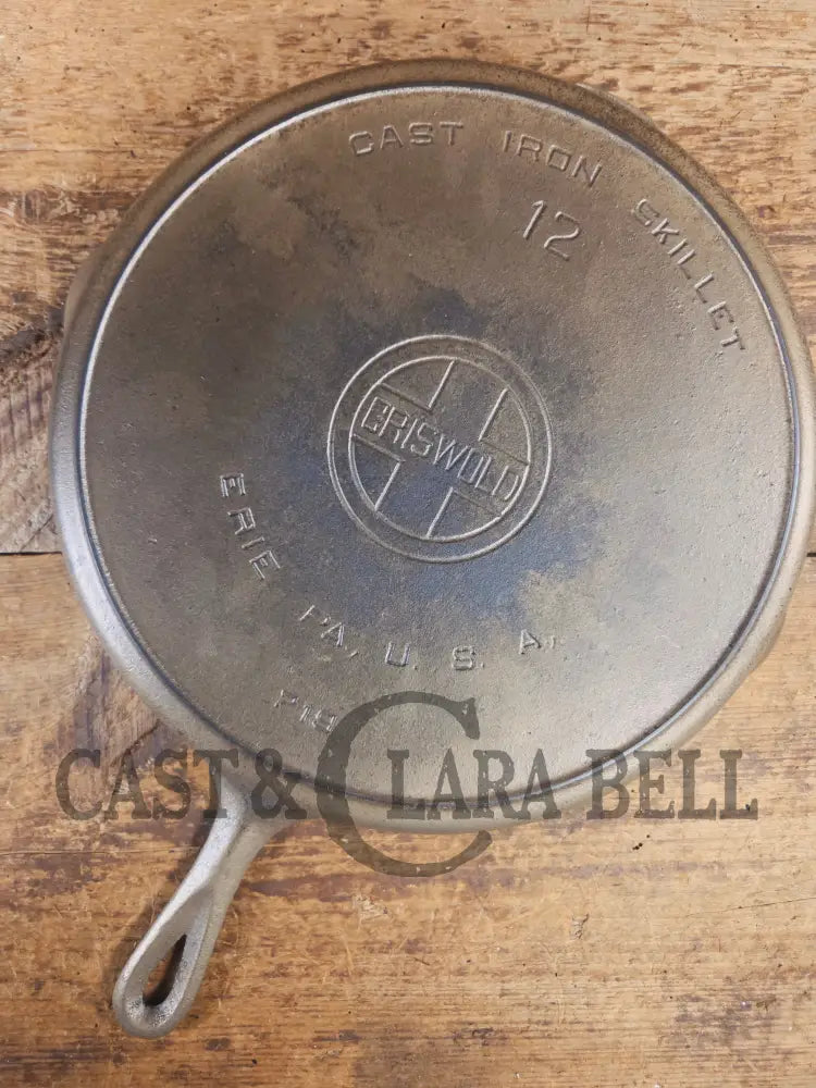 The Premier Skillet! Huge 1920’s Griswold No. 12 Skillet with Block Logo 719. Duo-Finish - Skillet