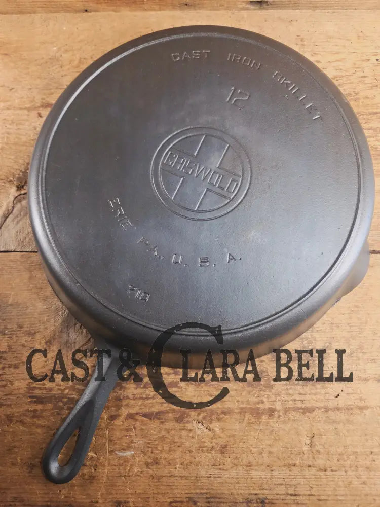 The Premier Skillet! Huge 1920βs Griswold No. 12 Skillet with Block Logo 719. Perfect bacon skillet Skillet