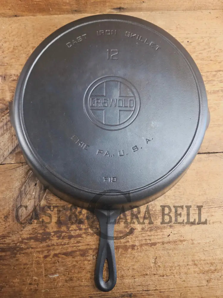 The Premier Skillet! Huge 1920’s Griswold No. 12 Skillet with Block Logo 719. Perfect bacon skillet Skillet
