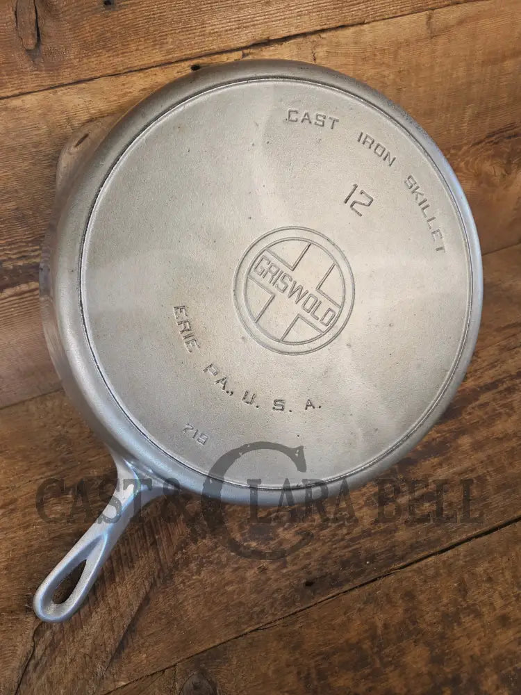 The Premier Skillet! Huge 1920’s Griswold No. 12 Skillet with Block Logo 719. Chrome Finish - Skillet