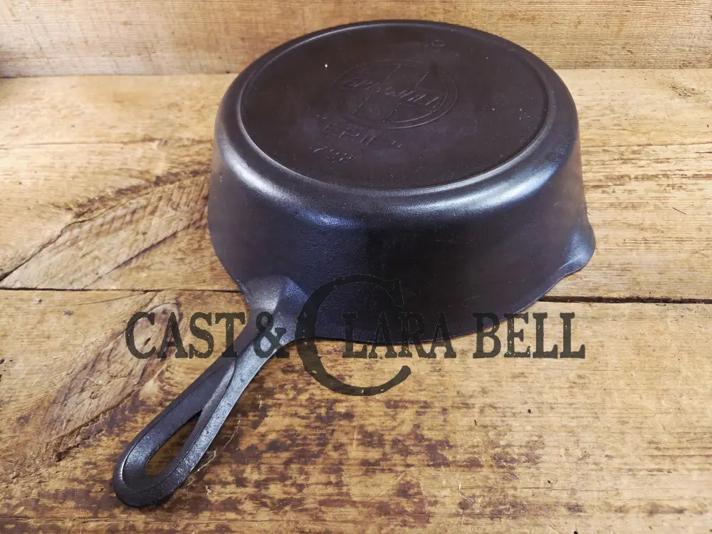 Tough one to find! 1910’s Early Griswold No. 8 Cast Iron (#732) ’Deep Skillet’ with Large Slant Logo and ERIE.