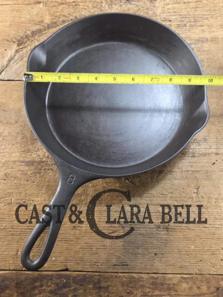 Tough to find! 1924 Wagner made National / Wagner Ware dual logo #8 (1358) Center logo cast iron skillet with Heat Ring
