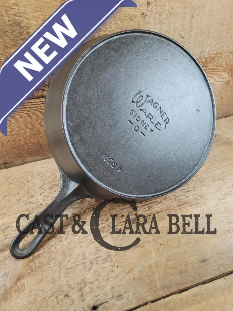 Tough to find! 1924 Wagner Ware Sidney -O- #8 Center logo cast iron skillet with Heat Ring 1058 P! Restored and Ready