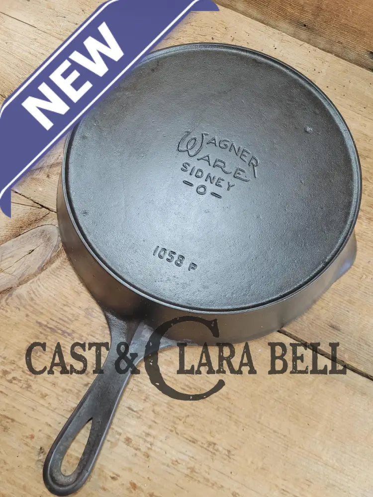 Tough to find! 1924 Wagner Ware Sidney -O- #8 Center logo cast iron skillet with Heat Ring 1058 P! Restored and Ready