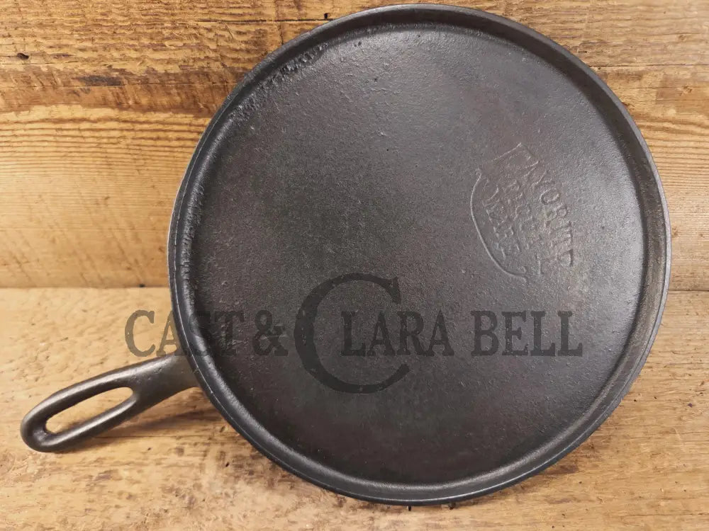 Tougher to find. 1920βs Favorite Piqua Ware #7 Round Cast Iron Griddle with Smiley Logo. Perfect grilled cheese and