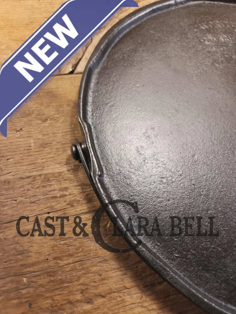 Tougher to find and HUGE! 1920’s Favorite Piqua #14 Round Cast Iron Griddle with Smiley Logo. Awesome for campfire