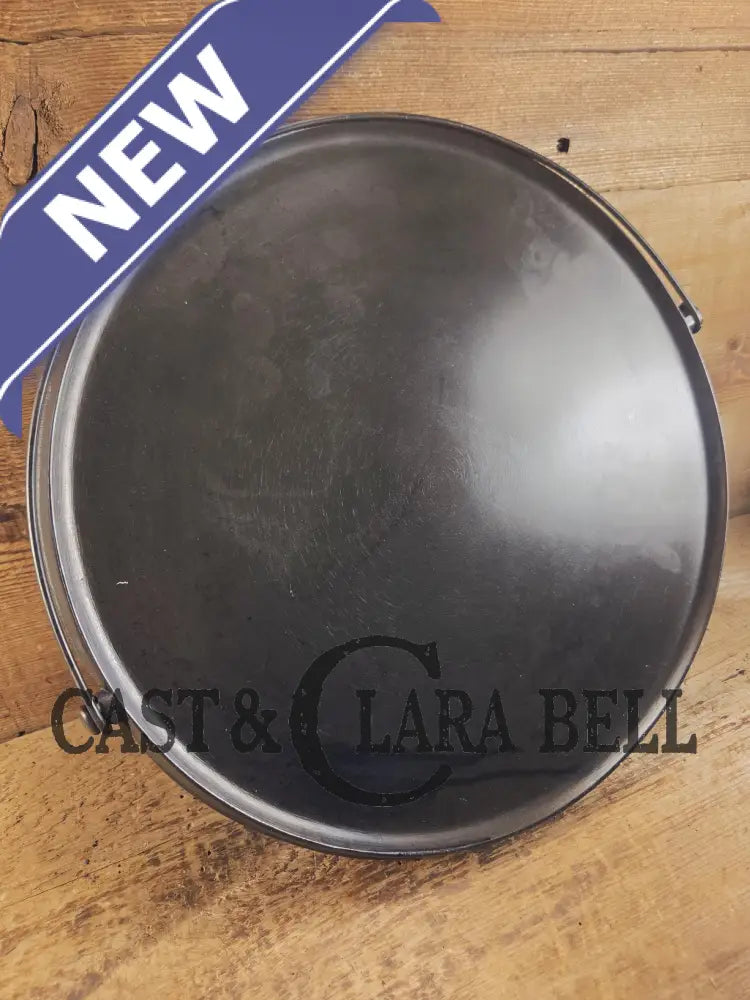 Tougher to find and HUGE! 1920’s Favorite Piqua #14 Round Cast Iron Griddle with Smiley Logo. Awesome for campfire