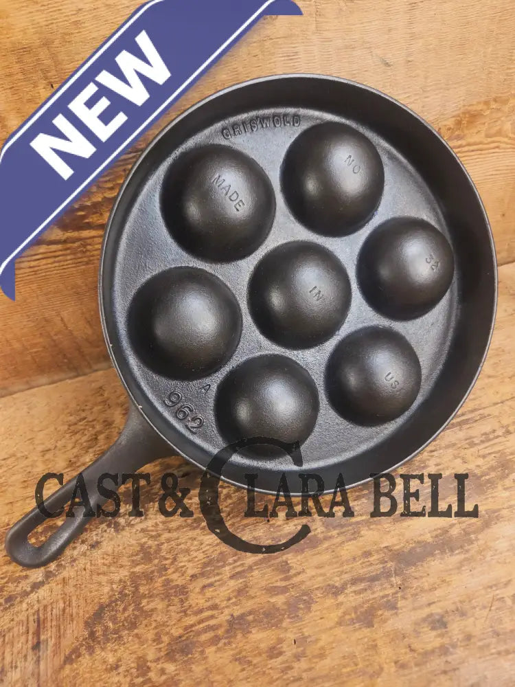 Trending! Beautiful Griswold No. 32 Cast Iron Aebleskiver 962. Awesome poached eggs! Skillet