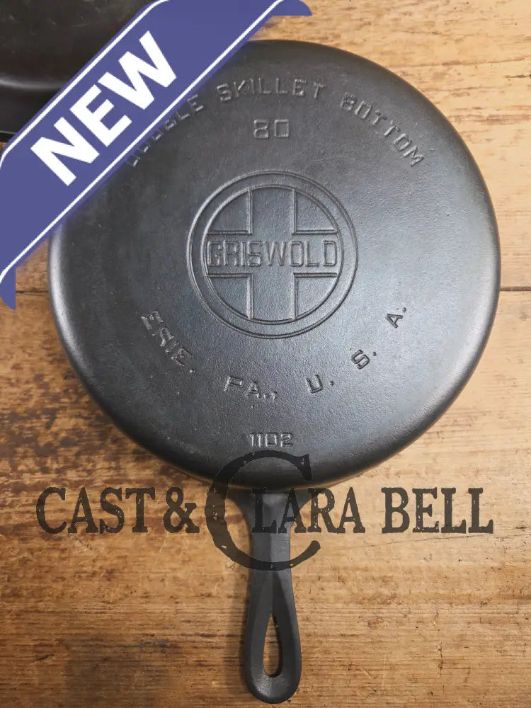 TWO Skillets! Beautiful Griswold No. 80 Combo Cooker Large Block Logo 1102 & 1103. Amazing for bread frying chicken and