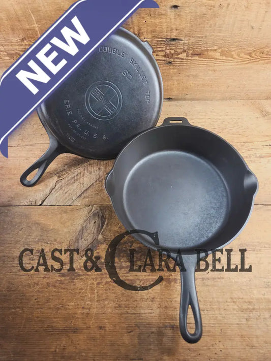 TWO Skillets! Beautiful Griswold No. 80 Combo Cooker Large Block Logo 1102 & 1103. Amazing for bread frying chicken and