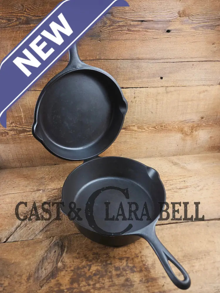 TWO Skillets! Beautiful Griswold No. 80 Combo Cooker Large Block Logo 1102 & 1103. Amazing for bread frying chicken and