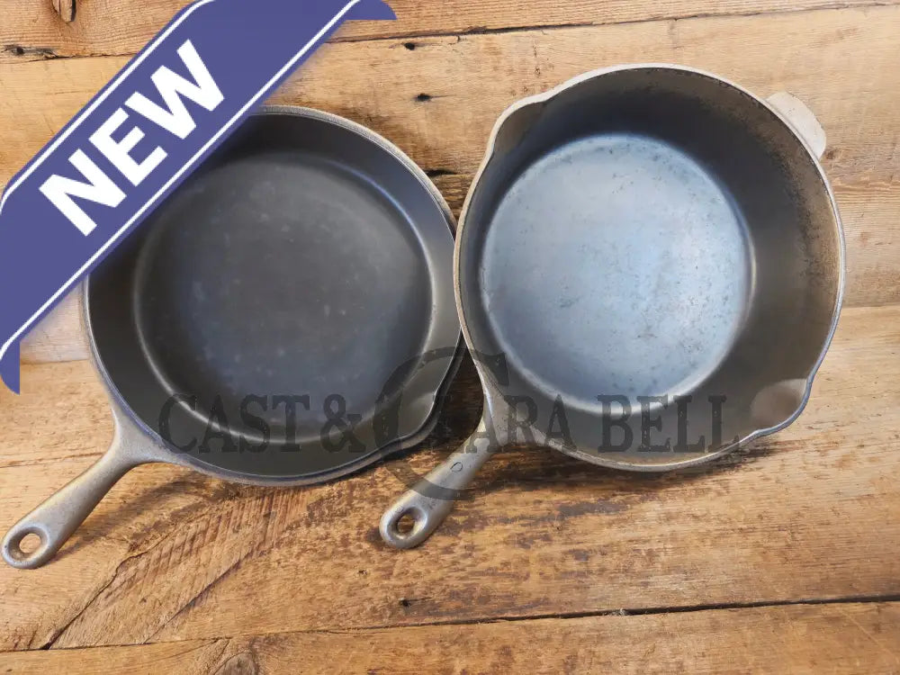 TWO skillets in one! 1920’s Era Wagner Combo Cooker 1401/1401. Nickel Outside Black Iron Inside - Skillet