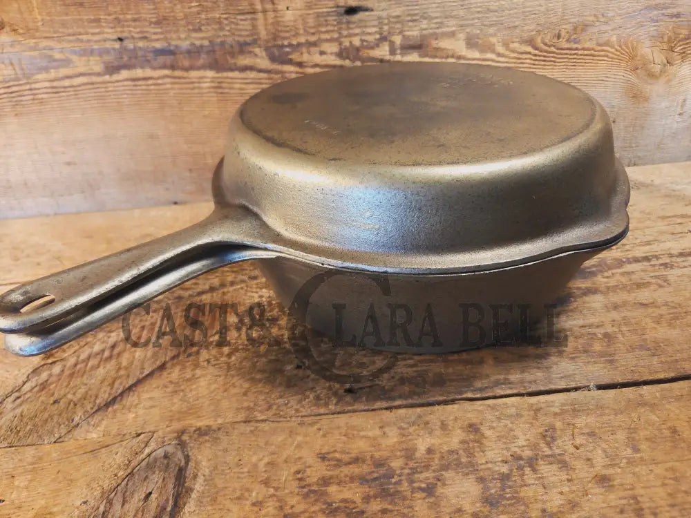 TWO skillets in one! 1920’s Era Wagner Combo Cooker 1401/1401. Nickel Outside Black Iron Inside - Skillet