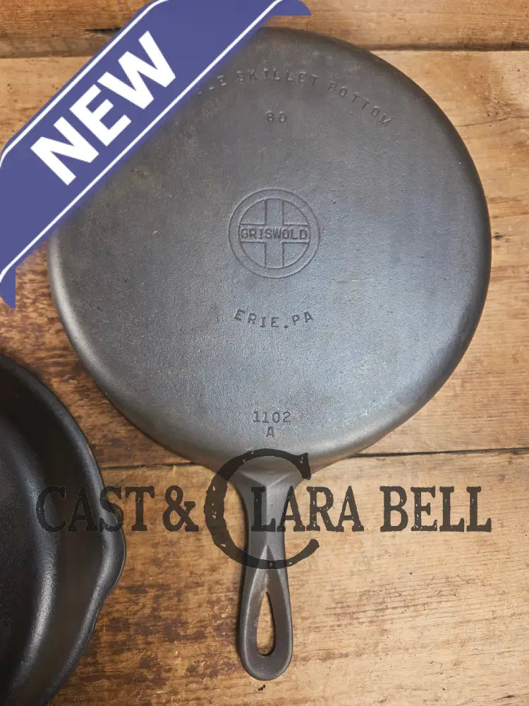 TWO skillets in one! Beautiful Griswold No. 80 Combo Cooker with Small Block Logo 1102 & 1103 Skillet