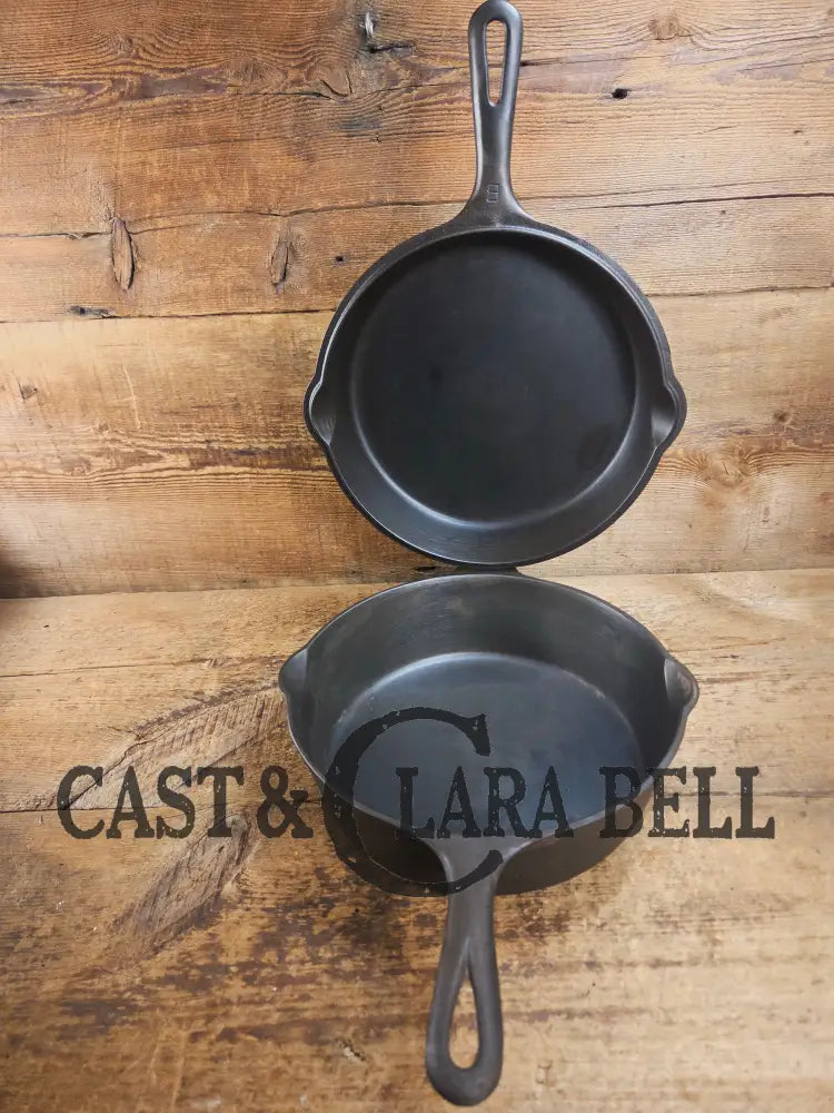 TWO skillets in one! Beautiful Griswold No. 80 Combo Cooker with Small Block Logo 1102 & 1103 Skillet