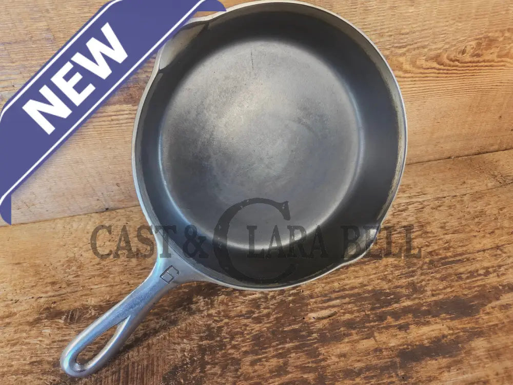 Unique! 1930’s Griswold #6 Duo-Chrome Skillet with Large Block Logo and Smooth Bottom 699 - Skillet