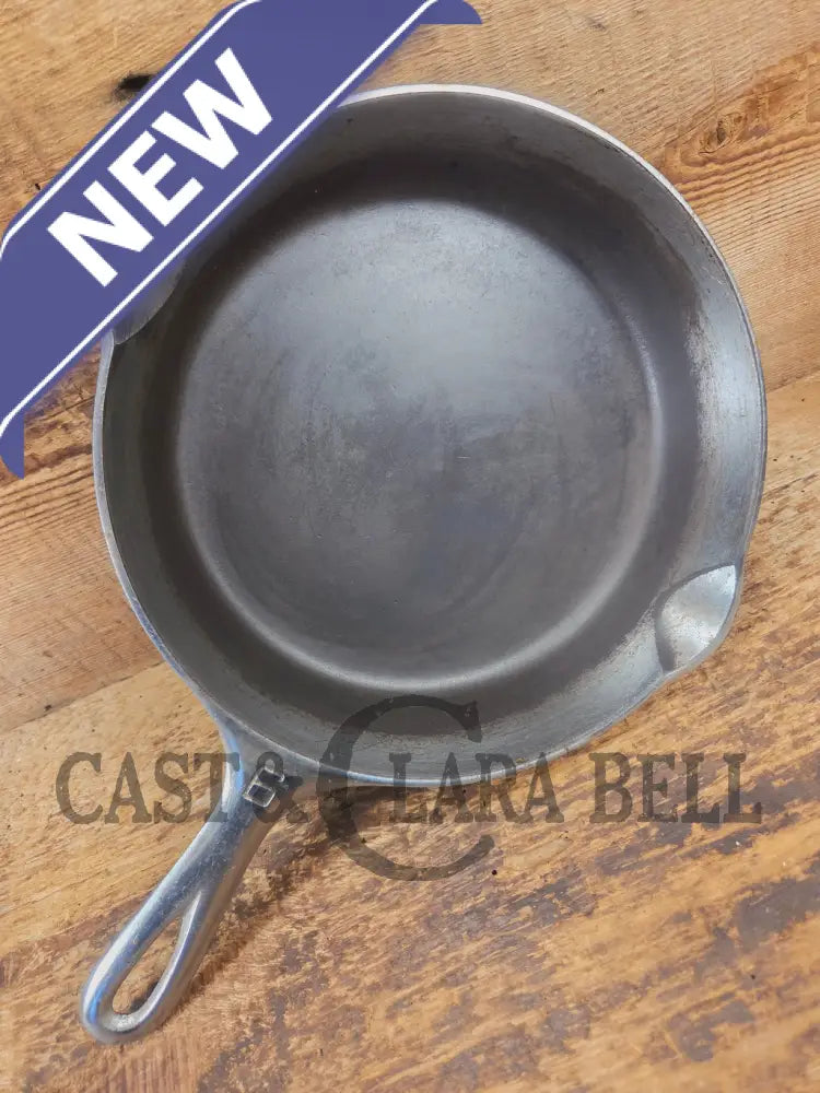 Unique! 1930’s Griswold #6 Duo-Chrome Skillet with Large Block Logo and Smooth Bottom 699 C - Skillet