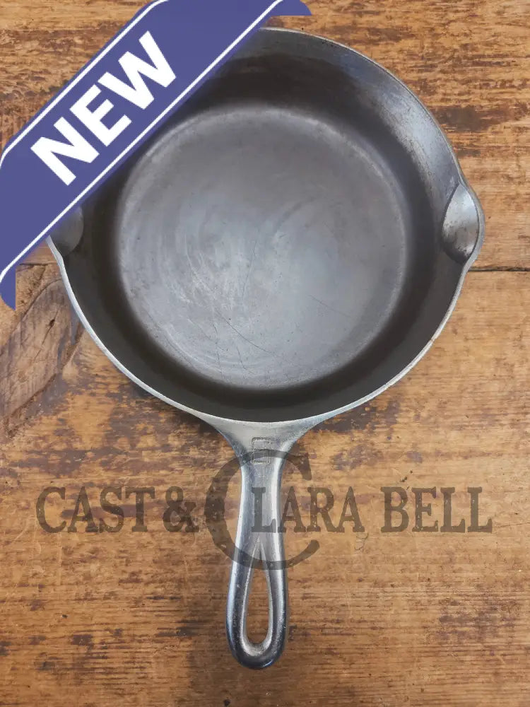 Unique! 1930’s Griswold #6 Duo-Chrome Skillet with Large Block Logo and Smooth Bottom 699 C - Skillet