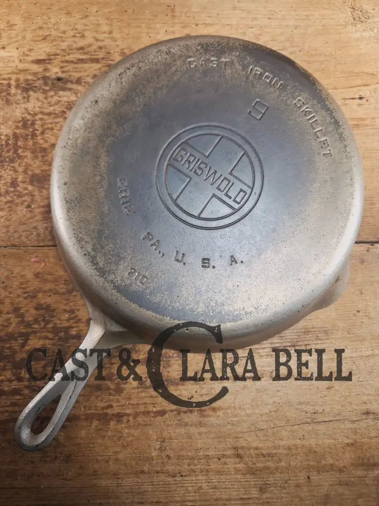 Unique! 1930’s Griswold #9 Duo-Chrome Skillet with Large Block Logo and Smooth Bottom 710 Skillet
