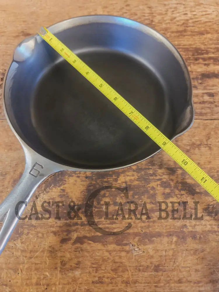 Unique! 1930’s Griswold #6 Duo-Chrome Skillet with Large Block Logo and Smooth Bottom 699 - Skillet