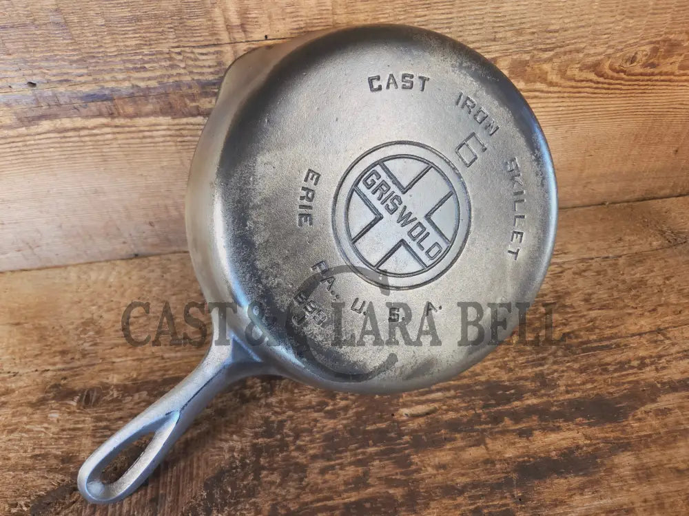 Unique! 1930’s Griswold #6 Duo-Chrome Skillet with Large Block Logo and Smooth Bottom 699 - Skillet