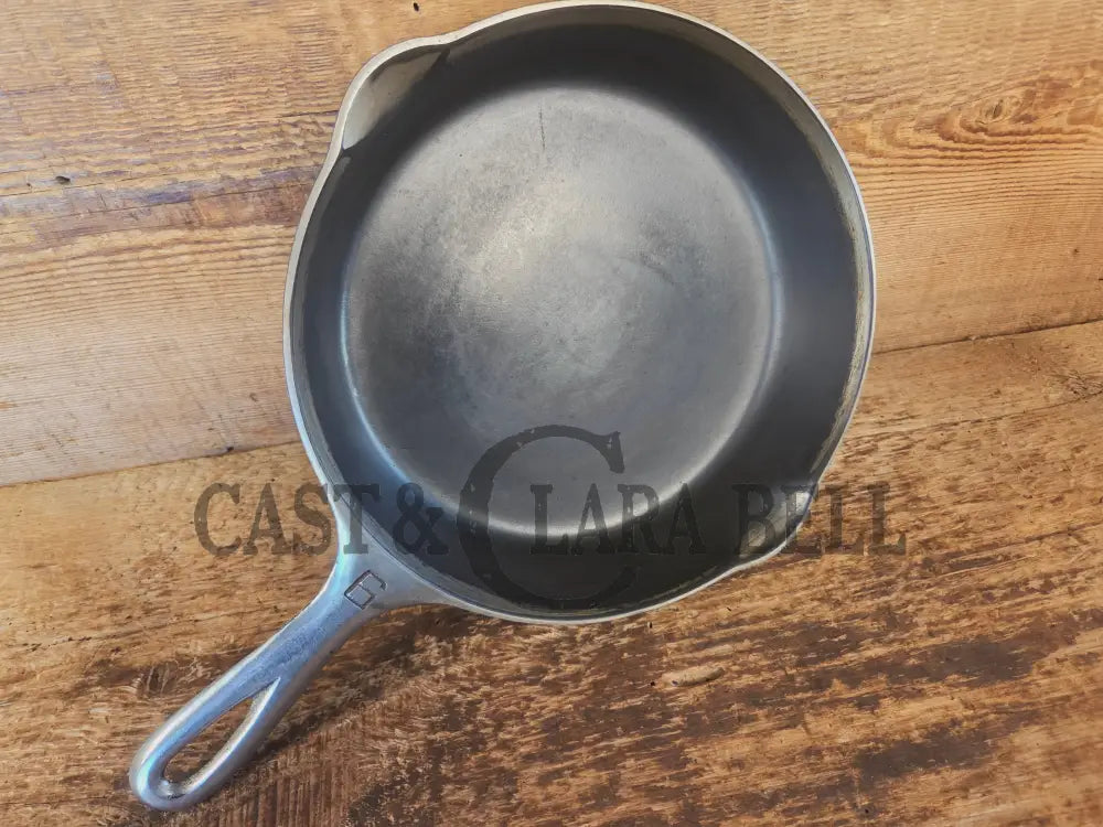 Unique! 1930’s Griswold #6 Duo-Chrome Skillet with Large Block Logo and Smooth Bottom 699 - Skillet